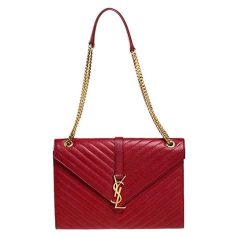 ysl large envelope bag red